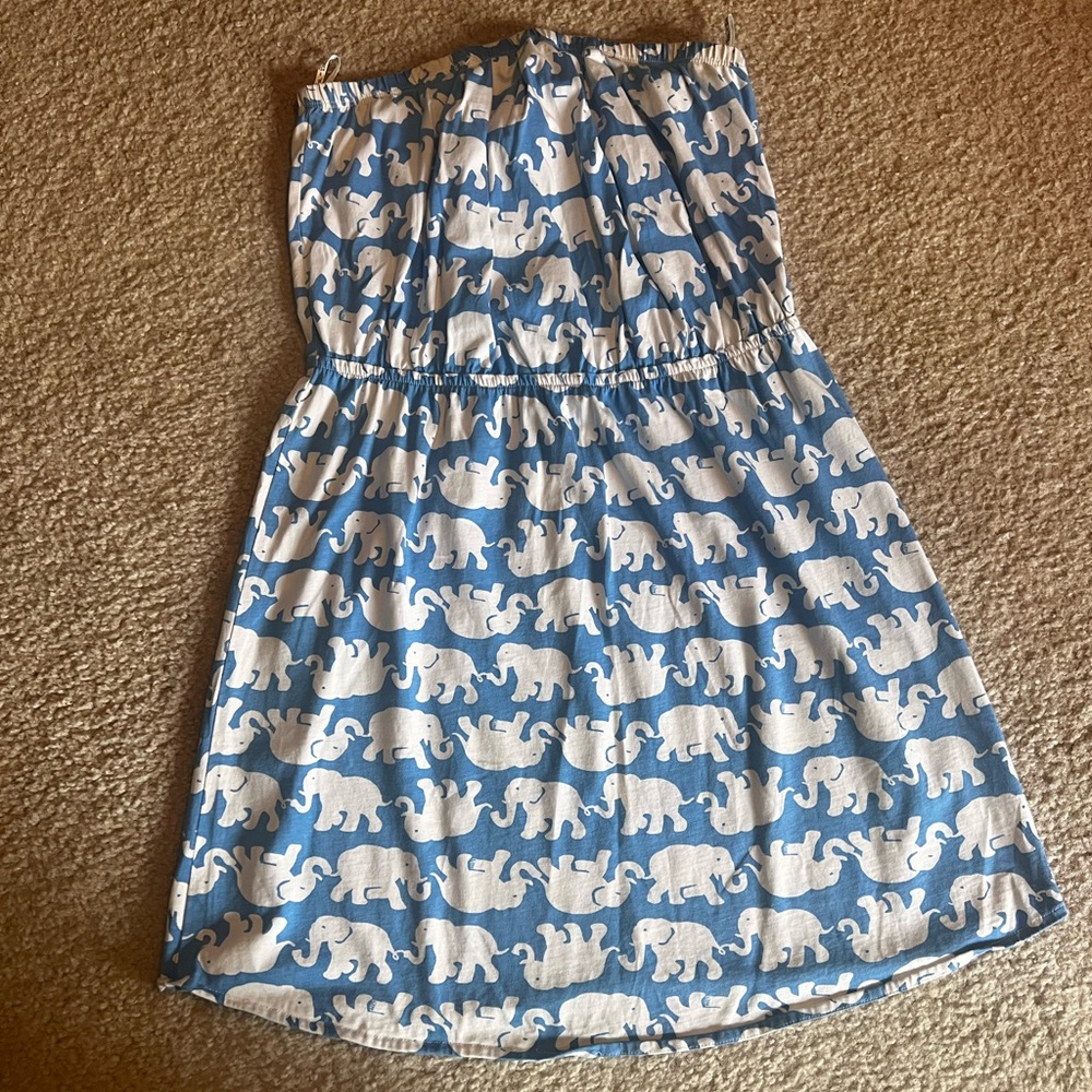 Lilly Pulitzer Blue and White Elephant Print Kids Dress